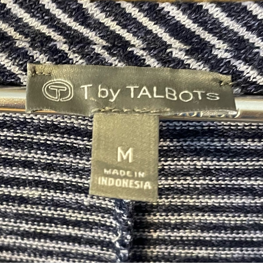 T by Talbot Blue and White Striped Maxi Dress pockets and side Tie Size M - Picture 12 of 12